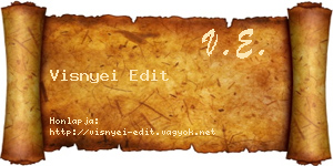 Visnyei Edit névjegykártya